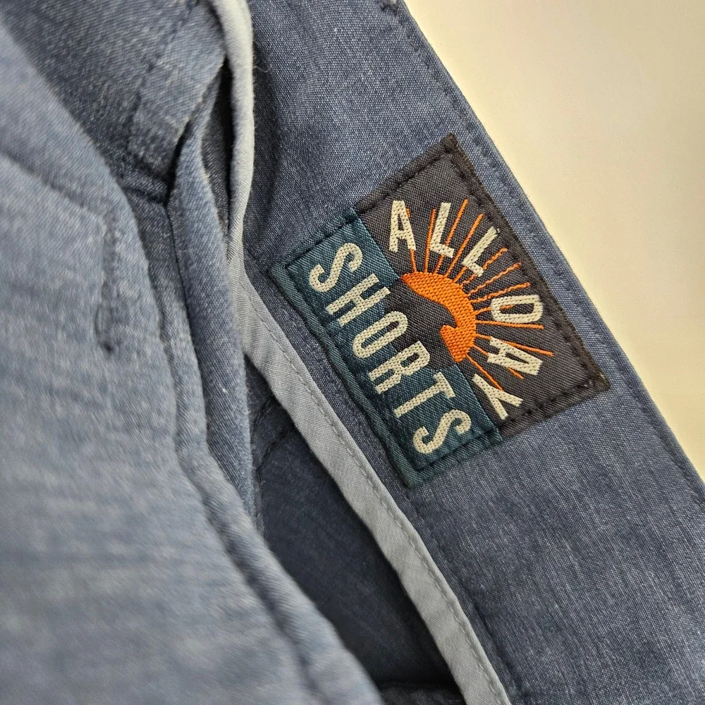 Faherty All Day Shorts Mens 35 Blue Performance Stretch Summer Casual Chino